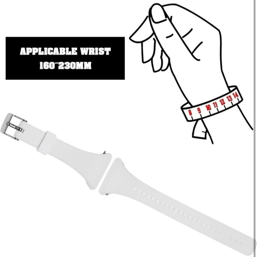 ECSiNG Silicone Watch Strap Compatible with Polar size 22 Fitness Tracker Adjust